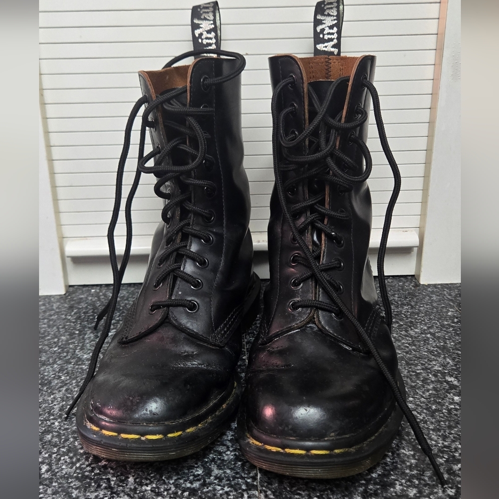Dr. Martens Black Leather Lace-Up Boots